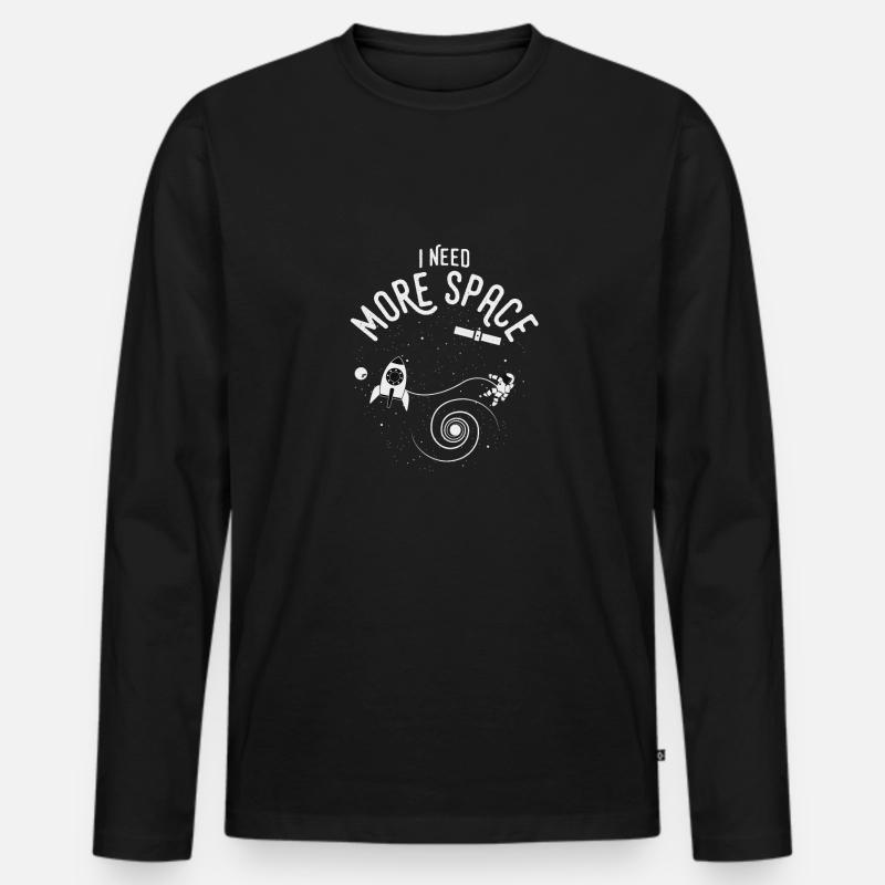 Raumfahrt - Männer Premium Bio Langarmshirt - Schwarz