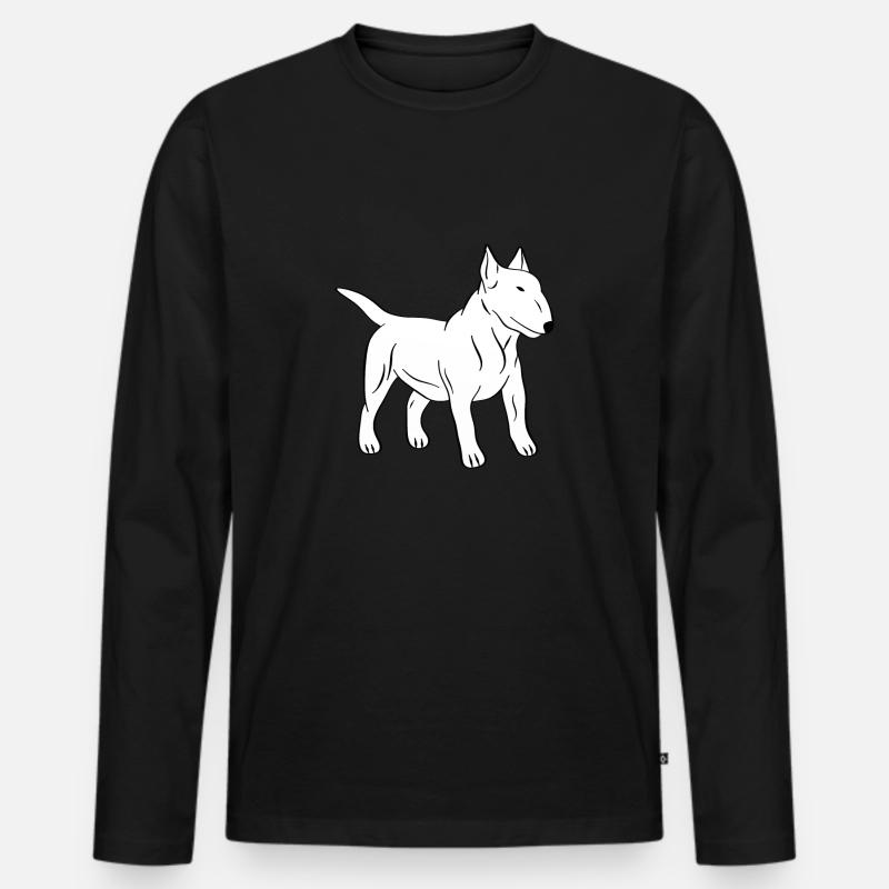 Bullterrier - Männer Premium Bio Langarmshirt - Schwarz