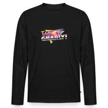 Totally Gnarly - J'aime le Pop Art des années 80 - T-shirt manches longues Premium bio Homme - noir - Devant - Nico (187cm)