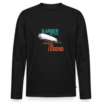 Coiffure - T-shirt manches longues Premium bio Homme - noir - Devant - Nico (187cm)