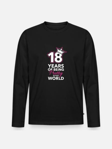18 anniversaire - T-shirt manches longues Premium bio Homme - noir