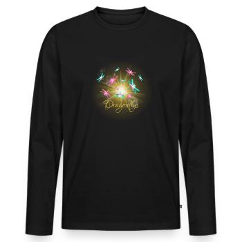 dragonfly dragonfly - Men's Premium Organic Long Sleeve Shirt - black - Front - Nico (187cm)