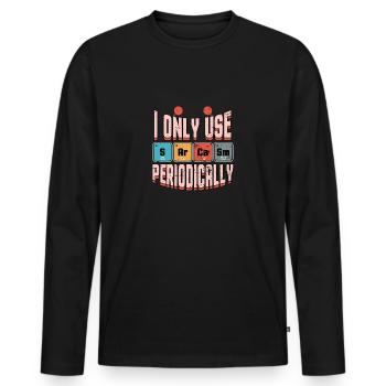 Sarkasmus - Männer Premium Bio Langarmshirt - Schwarz - Vorne - Nico (187cm)