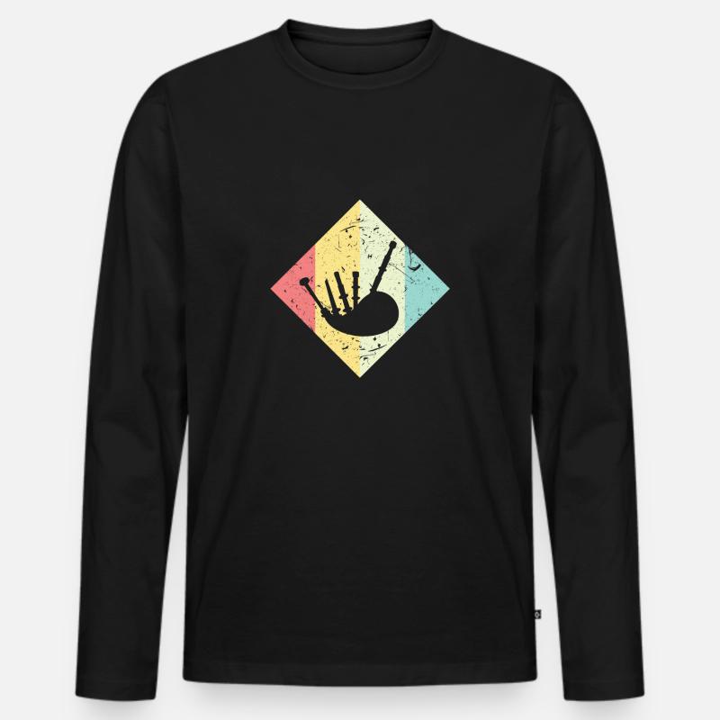 Dudelsack - Männer Premium Bio Langarmshirt - Schwarz