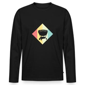 Trommel - Männer Premium Bio Langarmshirt - Schwarz - Vorne - Nico (187cm)