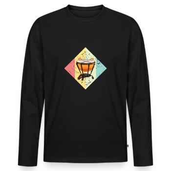 Orchestra drums - Men's Premium Organic Long Sleeve Shirt - black - Front - Nico (187cm)