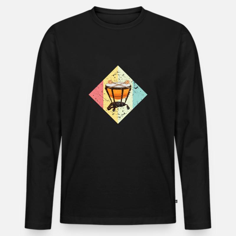 Orchester Trommeln - Männer Premium Bio Langarmshirt - Schwarz