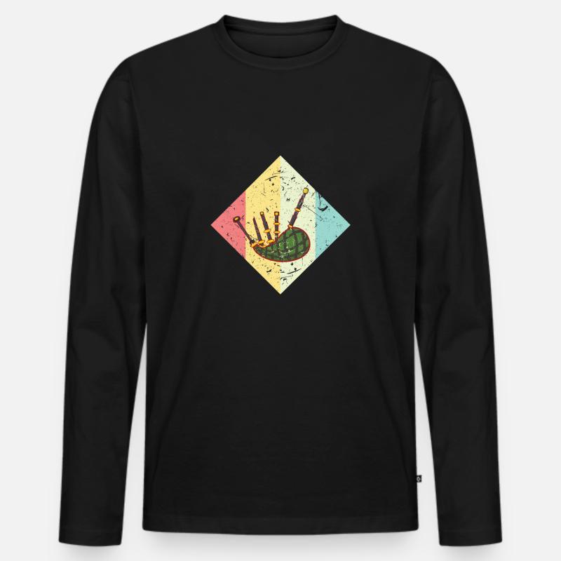 Dudelsack - Männer Premium Bio Langarmshirt - Schwarz