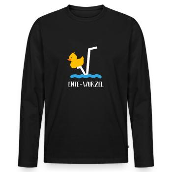 N-Te Ente wurzel mit Wasser - Männer Premium Bio Langarmshirt - Schwarz - Vorne - Nico (187cm)