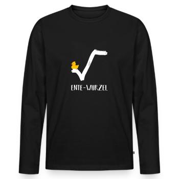 ente wurzel gross gelb DE - Männer Premium Bio Langarmshirt - Schwarz - Vorne - Nico (187cm)