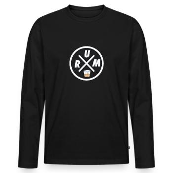 Rum - Männer Premium Bio Langarmshirt - Schwarz - Vorne - Nico (187cm)