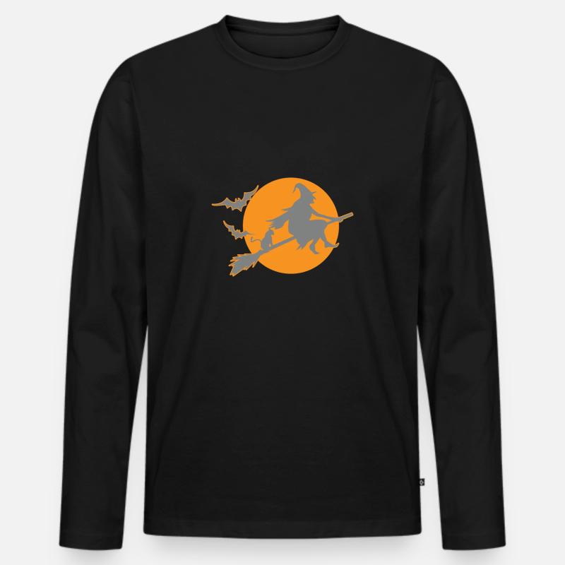 Hexe - Männer Premium Bio Langarmshirt - Schwarz
