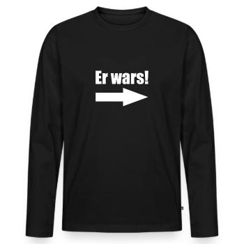 er wars - Männer Premium Bio Langarmshirt - Schwarz - Vorne - Nico (187cm)