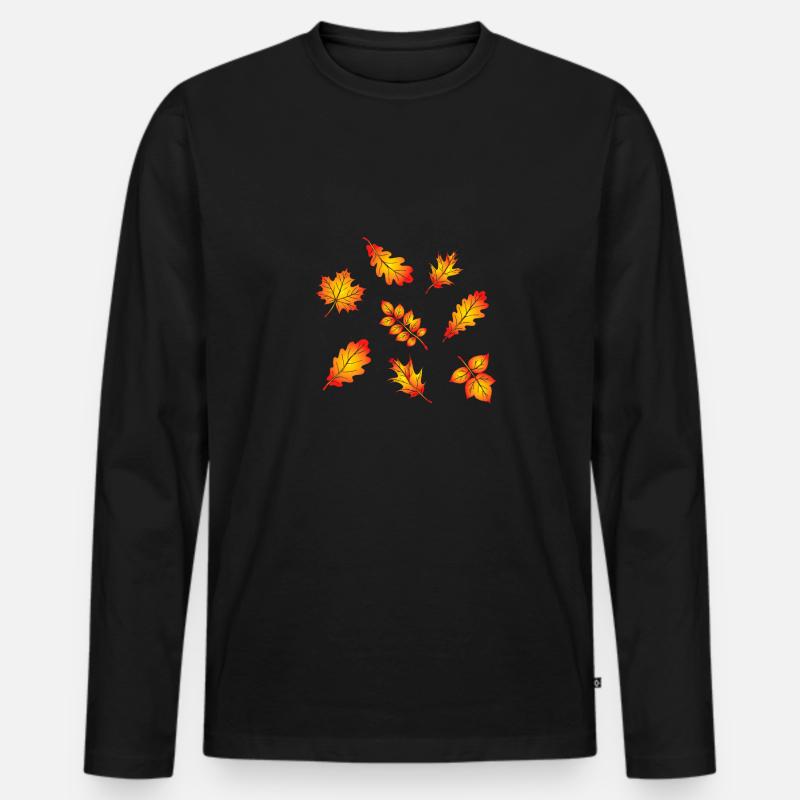 Herbst - Männer Premium Bio Langarmshirt - Schwarz
