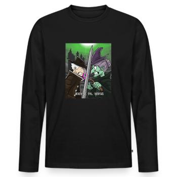 Hunter Vs. Witch witch halloween monster scary - Men's Premium Organic Long Sleeve Shirt - black - Front - Nico (187cm)