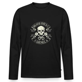 Diesel Power Gear l Blood Sweat Diesel Brother - Men's Premium Organic Long Sleeve Shirt - black - Front - Nico (187cm)