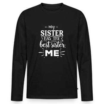 Ma sœur a le meilleur moi - T-shirt manches longues Premium bio Homme - noir - Devant - Nico (187cm)