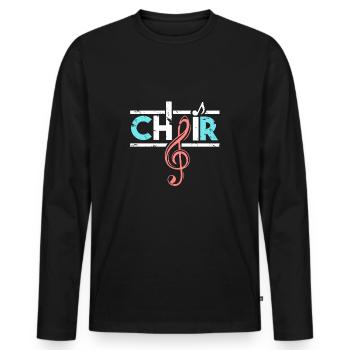 Choir gift uniform clothing appearance - Men's Premium Organic Long Sleeve Shirt - black - Front - Nico (187cm)