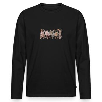 Sphinx Chats - T-shirt manches longues Premium bio Homme - noir - Devant - Nico (187cm)