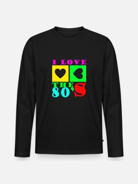 I Love The 80s - Mannen Premium Bio shirt met lange mouwen - zwart