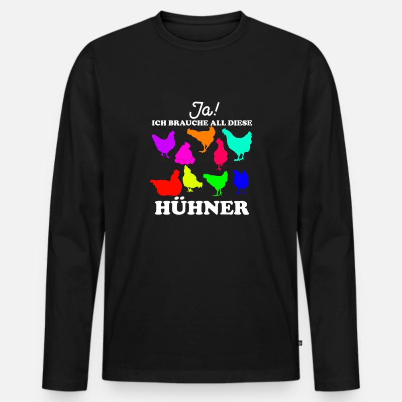 Mein bunter Hühnerstall - Männer Premium Bio Langarmshirt - Schwarz