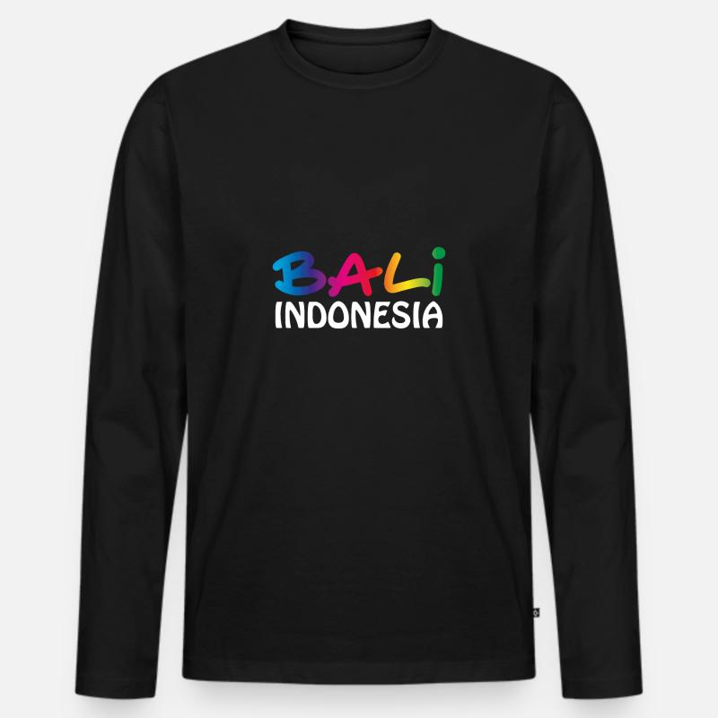 Bali - Männer Premium Bio Langarmshirt - Schwarz