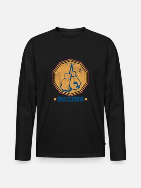 Boxing Boxing Gloves - Men's Premium Organic Long Sleeve Shirt - black