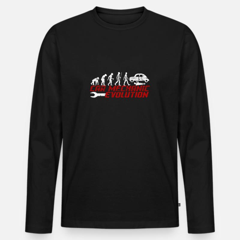 Auto Mechanic Evolution - Men's Premium Organic Long Sleeve Shirt - black