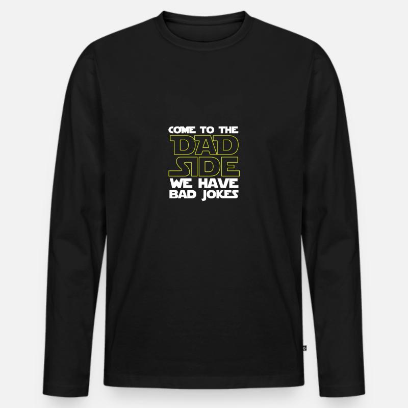 Dad Side - Männer Premium Bio Langarmshirt - Schwarz