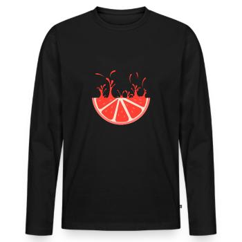 Grapefruit's Gift Oranges Bitter Round - Men's Premium Organic Long Sleeve Shirt - black - Front - Nico (187cm)