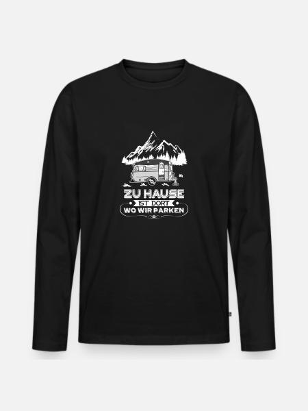 Camping - Männer Premium Bio Langarmshirt - Schwarz