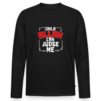 Seul Allah me juge Foi Dieu Islam Cadeau - T-shirt manches longues Premium bio Homme - noir - Devant - Nico (187cm)