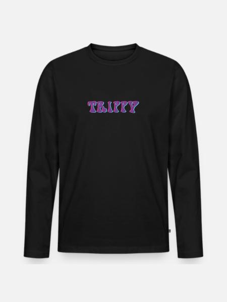 Trippy Hippie LSD Shirt - Men's Premium Organic Long Sleeve Shirt - black