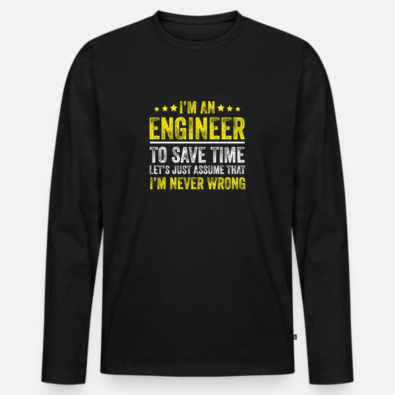 I'm an Engineer - Männer Premium Bio Langarmshirt - Schwarz