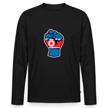 Cadeau de combat nord-coréen cadeau de Noël - T-shirt manches longues Premium bio Homme - noir - Devant - Nico (187cm)