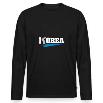Corée du Nord Corée du Sud cadeau drapeau drapeau - T-shirt manches longues Premium bio Homme - noir - Devant - Nico (187cm)