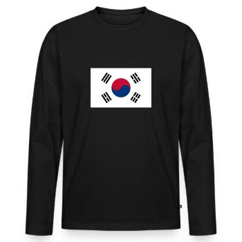 Corée du Nord drapeau de la Corée du Sud cadeau Corée - T-shirt manches longues Premium bio Homme - noir - Devant - Nico (187cm)