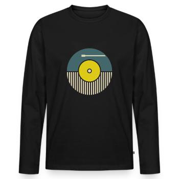 Record gift kult hifi retro - Men's Premium Organic Long Sleeve Shirt - black - Front - Nico (187cm)