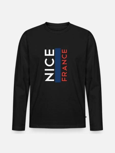 Nizza Frankreich Nice France - Men's Premium Organic Long Sleeve Shirt - black