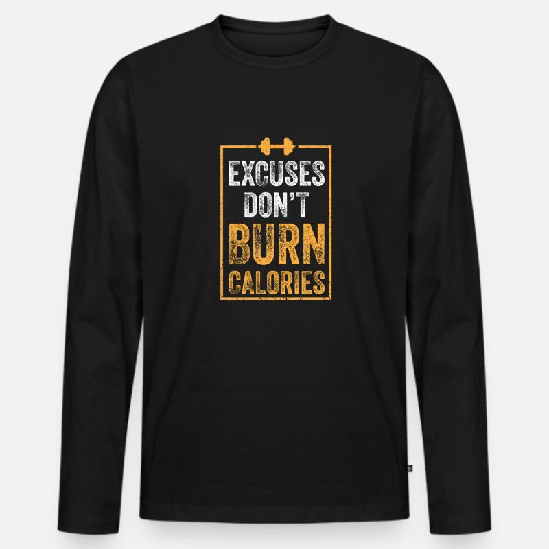 Excuses - Männer Premium Bio Langarmshirt - Schwarz