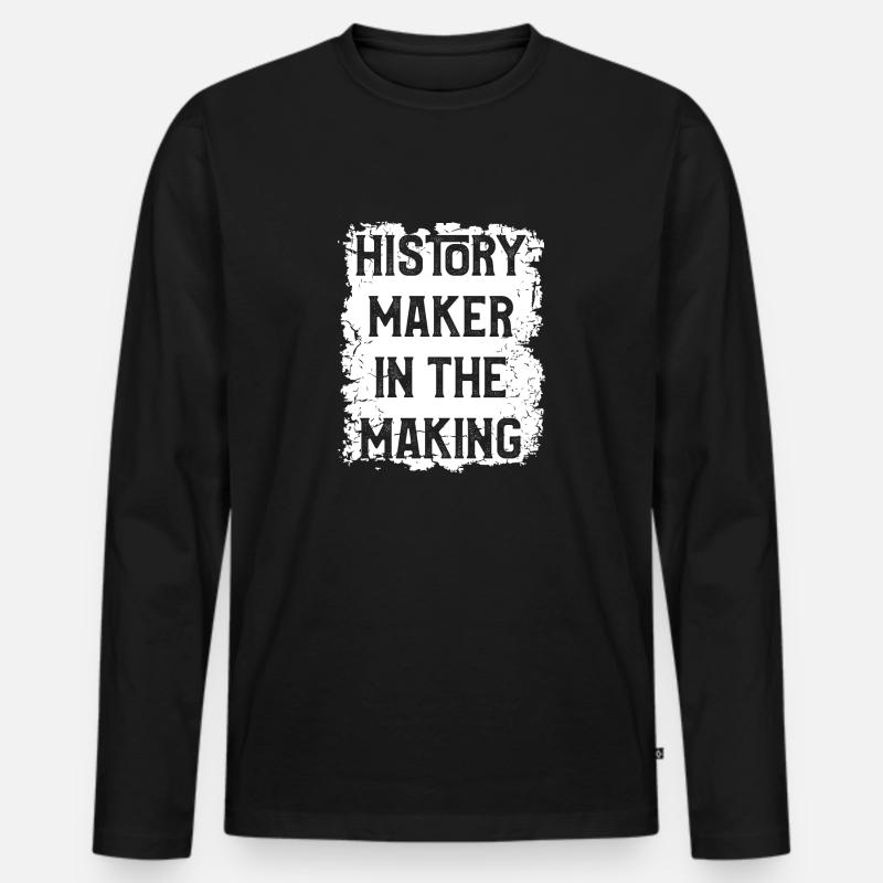 History Maker - Männer Premium Bio Langarmshirt - Schwarz