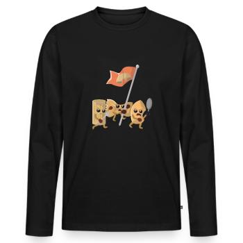 Pasta pasta revolution - Men's Premium Organic Long Sleeve Shirt - black - Front - Nico (187cm)