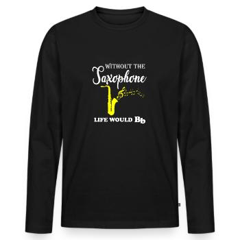 jazz - T-shirt manches longues Premium bio Homme - noir - Devant - Nico (187cm)