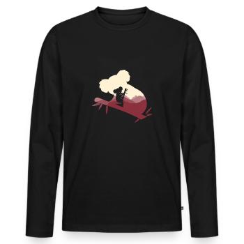Eucalyptus arbre sucré cadeau koala - T-shirt manches longues Premium bio Homme - noir - Devant - Nico (187cm)