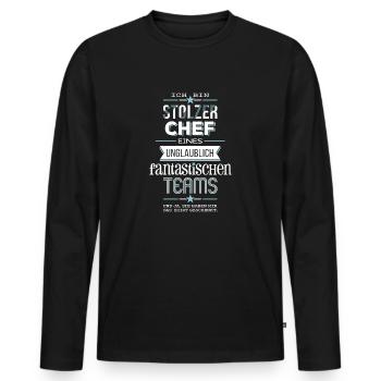 Stolzer Chef eines fantastischen Teams - Shirt - Männer Premium Bio Langarmshirt - Schwarz - Vorne - Nico (187cm)