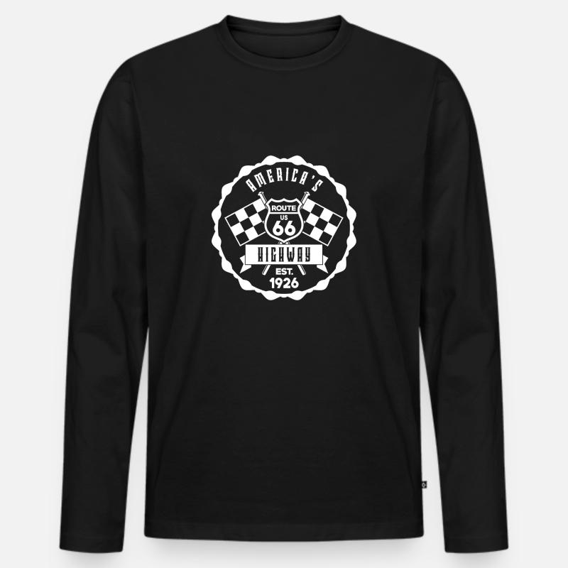 Amerikas Route 66, Geschenkidee - Männer Premium Bio Langarmshirt - Schwarz