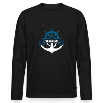 Yo ho ho Cadeau de Noël pour les pirates - T-shirt manches longues Premium bio Homme - noir - Devant - Nico (187cm)