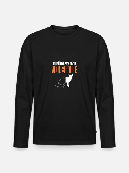 Schrodinger's Cat Dead Alive Physics Gift - Men's Premium Organic Long Sleeve Shirt - black