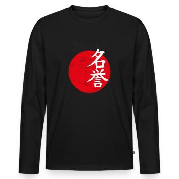 honor japanese symbol - Men's Premium Organic Long Sleeve Shirt - black - Front - Nico (187cm)