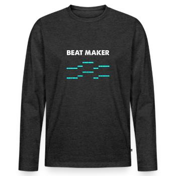 Beat maker - Men's Premium Organic Long Sleeve Shirt - heather anthracite - Front - Nico (187cm)